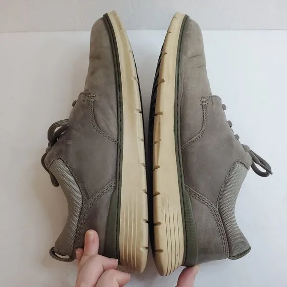 Clarks Collection Mens Leather Comfort Sneakers Size 10.5 Gray Fisherman Preppy