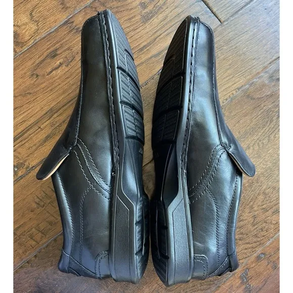 Clarks Mens Escalade Step Slip-On Comfort Loafer Black Leather Size 15 M NEW