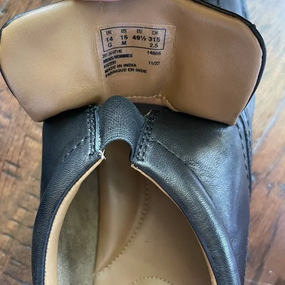 Clarks Mens Escalade Step Slip-On Comfort Loafer Black Leather Size 15 M NEW