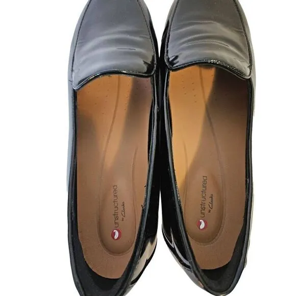 Clarks Unstructured black Patton Leather slip on loafers. Size 7.5. NWT.