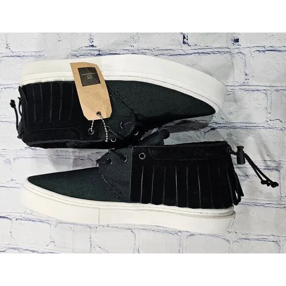 Clear Weather One O One Sneakers Black Green Leather Fringed Woven Shoes MENS 10