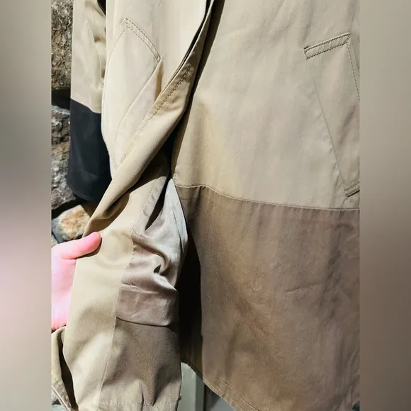 Club Monaco Womens Size XS Trench Coat Jacket Neutral Color Block Cotton Blend.