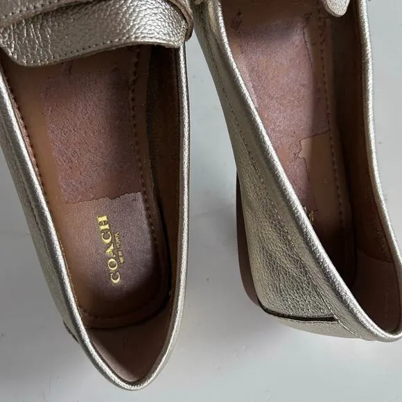 Coach loafers drive the s women’s size 7.5 gold flats preppy prep moccasin