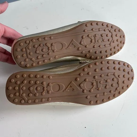 Coach loafers drive the s women’s size 7.5 gold flats preppy prep moccasin