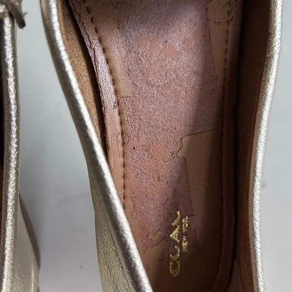 Coach loafers drive the s women’s size 7.5 gold flats preppy prep moccasin
