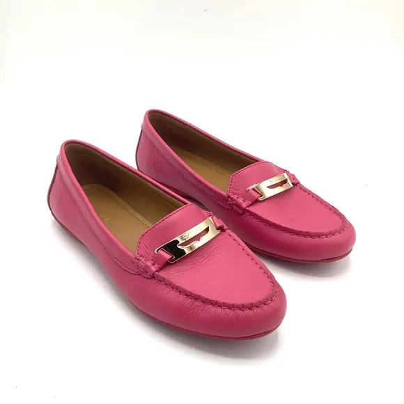 Coach Olympia Pebble Grain Leather Flats Loafers 7.5