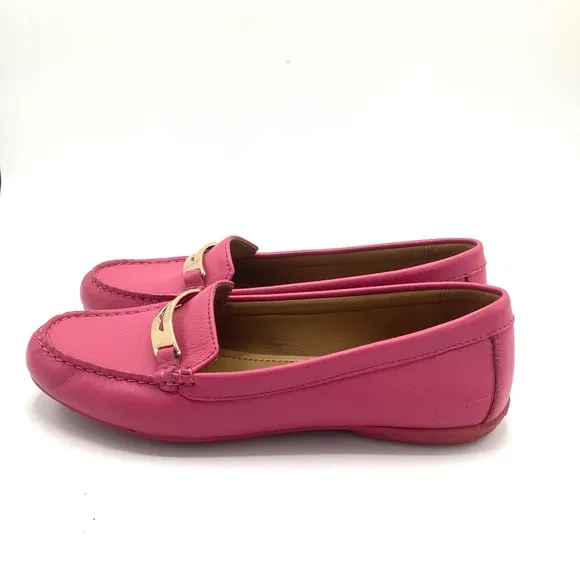 Coach Olympia Pebble Grain Leather Flats Loafers 7.5