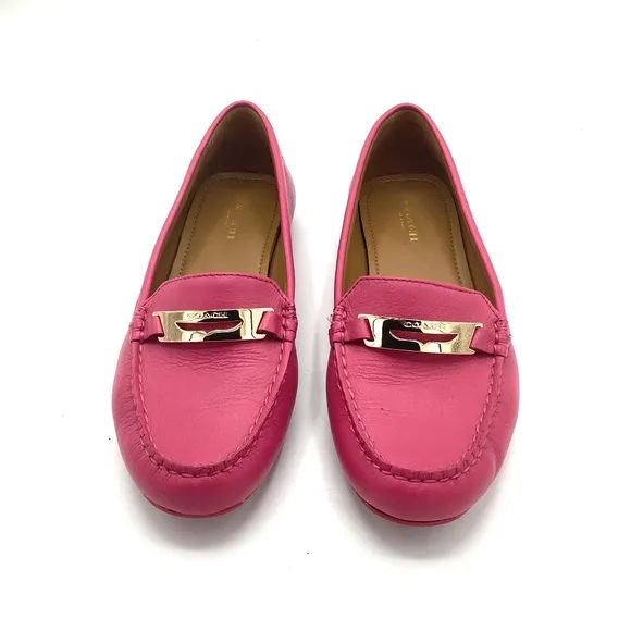 Coach Olympia Pebble Grain Leather Flats Loafers 7.5