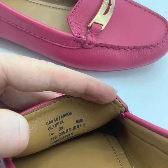 Coach Olympia Pebble Grain Leather Flats Loafers 7.5