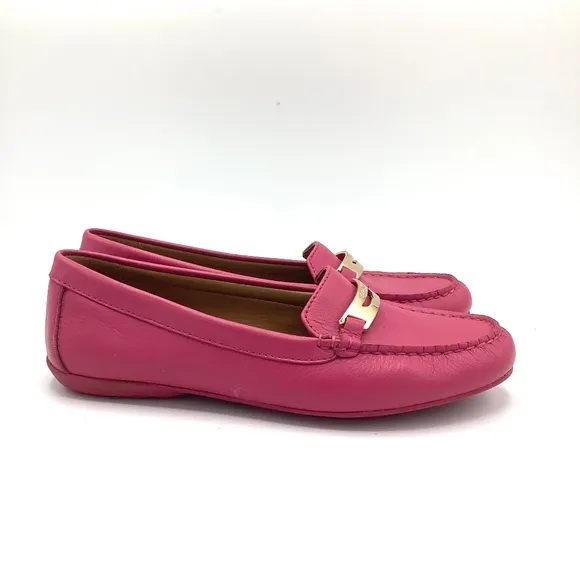 Coach Olympia Pebble Grain Leather Flats Loafers 7.5