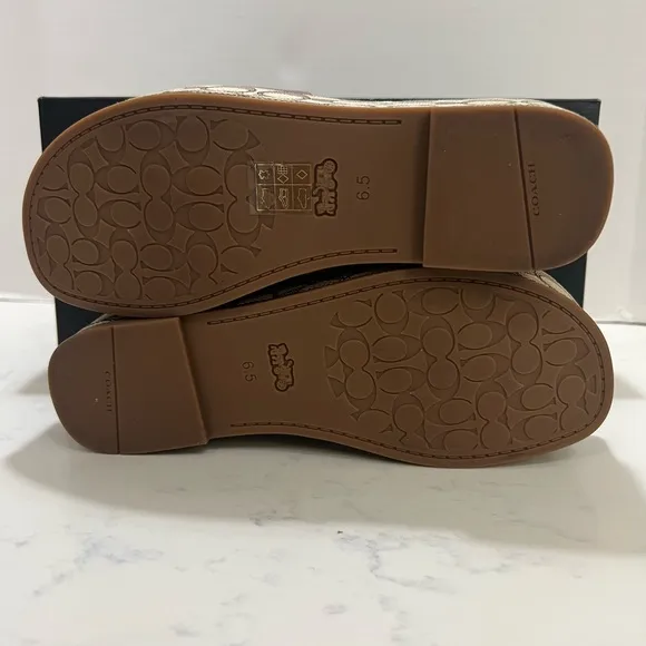 Coach Tan and Gold Logo Slides