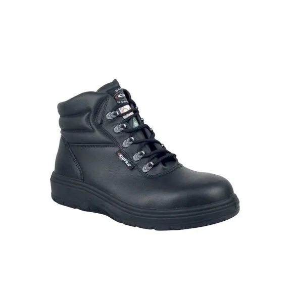 COFRA Leather Asphalt Work Boots. Heat Shield,‎ Black, Safety Toe, Size 13