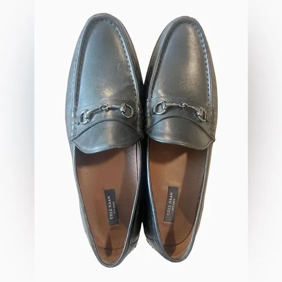 Cole Haan 436 Men's Black Leather Slip On Loafers Size 11.5 M