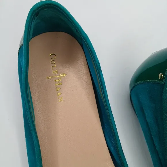Cole Haan Air Turquiose Gold Ballet Monica Flats Size 8.5 B