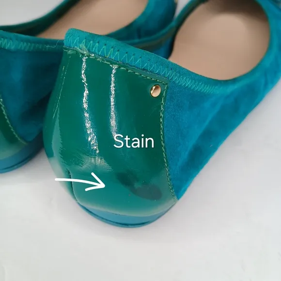 Cole Haan Air Turquiose Gold Ballet Monica Flats Size 8.5 B