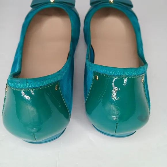 Cole Haan Air Turquiose Gold Ballet Monica Flats Size 8.5 B