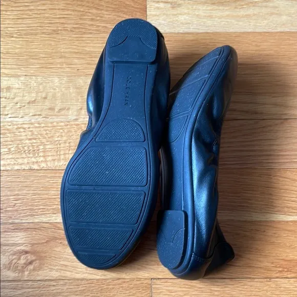 Cole Haan Grand OS Black Leather Ballet Flats Rounded Toe Low Cut Women Shoes 9B
