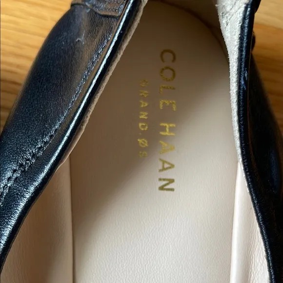 Cole Haan Grand OS Black Leather Ballet Flats Rounded Toe Low Cut Women Shoes 9B
