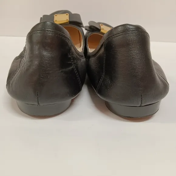 COLE-HAAN Grand OS  Genuine Leather Ballet Flats with Gold Accent
