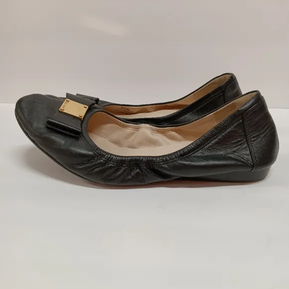 COLE-HAAN Grand OS  Genuine Leather Ballet Flats with Gold Accent