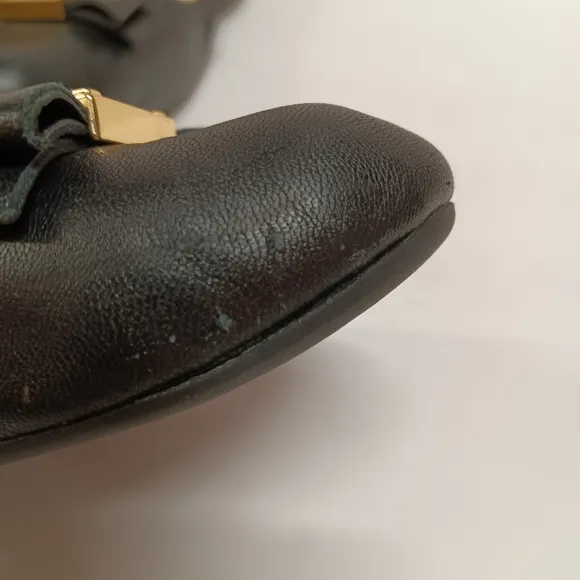 COLE-HAAN Grand OS  Genuine Leather Ballet Flats with Gold Accent