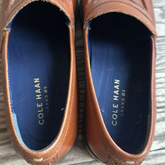 Cole Haan Grand OS Jefferson Men's Brown Leather Penny Loafers Size 10.5 C25080