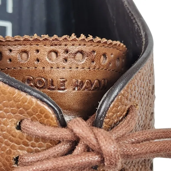 Cole Haan GrandZero Longwing Derby Brown Leather Wingtip Brogue Men's Size 9