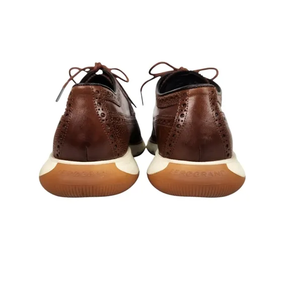Cole Haan GrandZero Longwing Derby Brown Leather Wingtip Brogue Men's Size 9