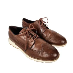 Cole Haan GrandZero Longwing Derby Brown Leather Wingtip Brogue Men's Size 9