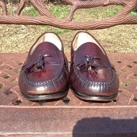 Cole Haan Mahogany Brown Leather Tassel Loafers