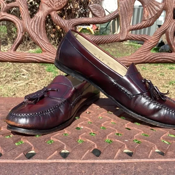Cole Haan Mahogany Brown Leather Tassel Loafers