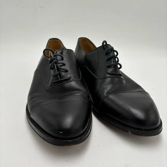 Cole Haan Men’s 9.5 Black Leather Cap Toe Lace Up Loafers