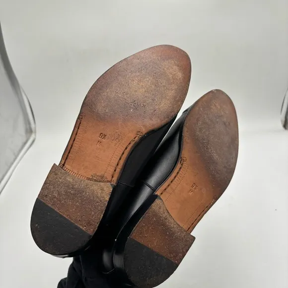 Cole Haan Men’s 9.5 Black Leather Cap Toe Lace Up Loafers