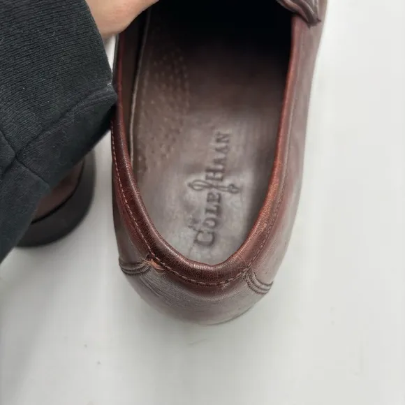 Cole Haan Men’s 9.5 Brown Leather Horsebit Ascot Slip On Loafers