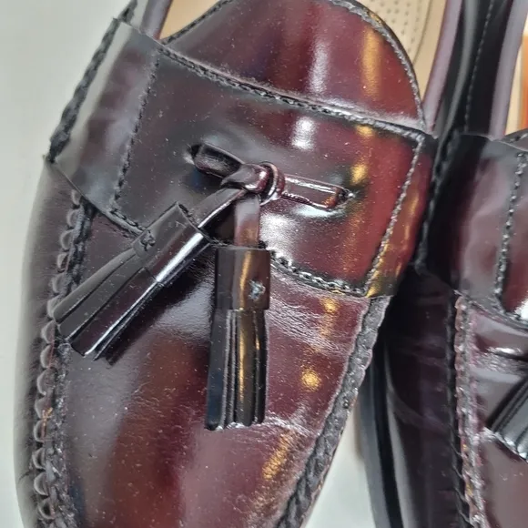 Cole Haan Men's Burgandy Pinch Tassel Loafers - Size 9.5 D