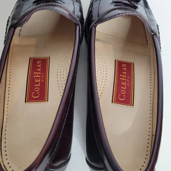 Cole Haan Men's Burgandy Pinch Tassel Loafers - Size 9.5 D