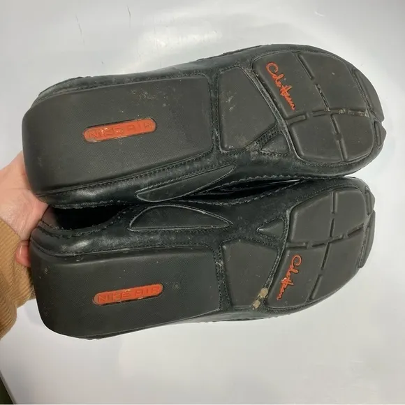 Cole Haan Nike air black leather loafers size 12
