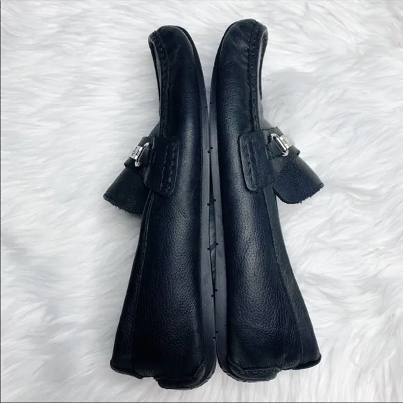 Cole Haan Somerset Black Leather Buckle Loafers 10