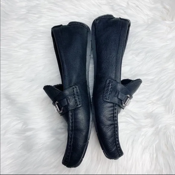 Cole Haan Somerset Black Leather Buckle Loafers 10