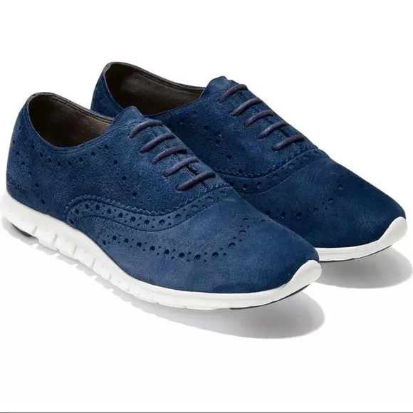 Cole Haan Suede ZeroGrand Wingtip Oxford Sneakers