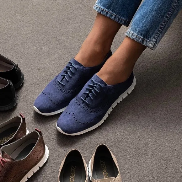 Cole Haan Suede ZeroGrand Wingtip Oxford Sneakers