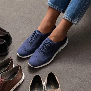 Cole Haan Suede ZeroGrand Wingtip Oxford Sneakers