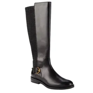 COLE HAAN Women's CAPE Stretch Mid Calf Flats Riding Boots Black Size 5.5