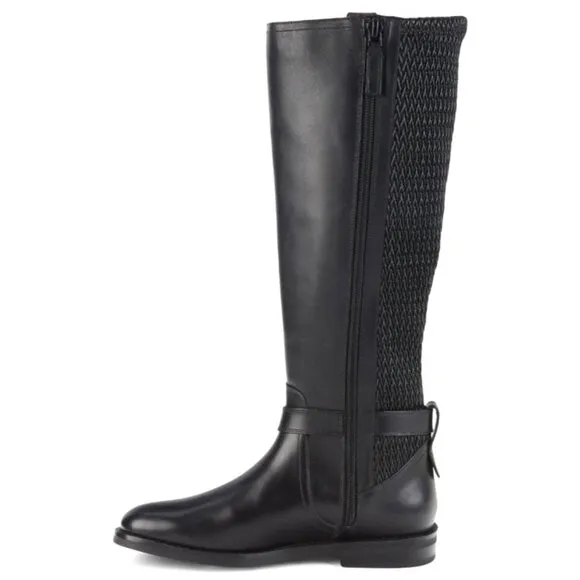 COLE HAAN Women's CAPE Stretch Mid Calf Flats Riding Boots Black Size 5.5