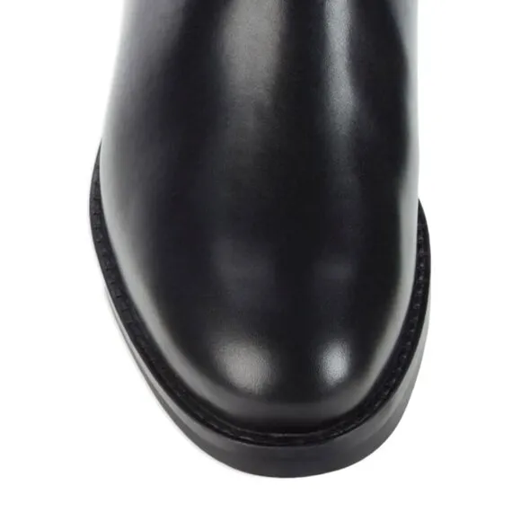 COLE HAAN Women's CAPE Stretch Mid Calf Flats Riding Boots Black Size 5.5