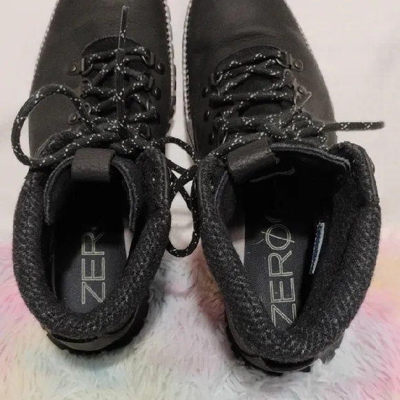 Cole Haan Worn 1x ZeroGrand Waterproof Black Leather Hiker Boots Sz.9 #52