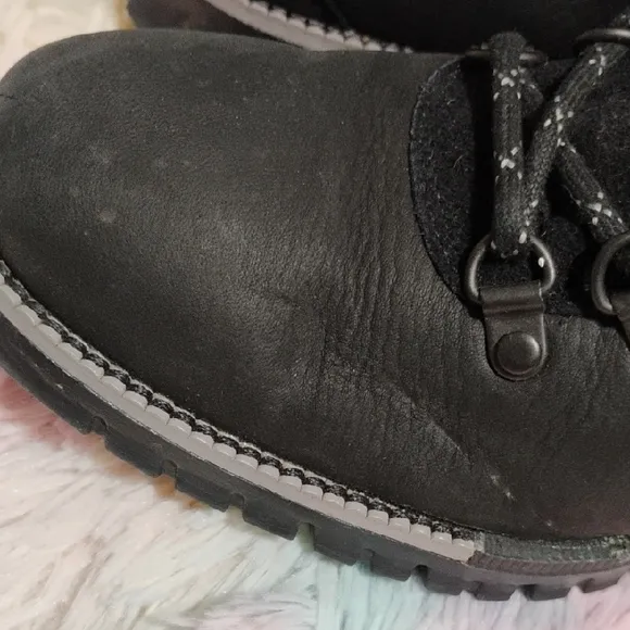 Cole Haan Worn 1x ZeroGrand Waterproof Black Leather Hiker Boots Sz.9 #52