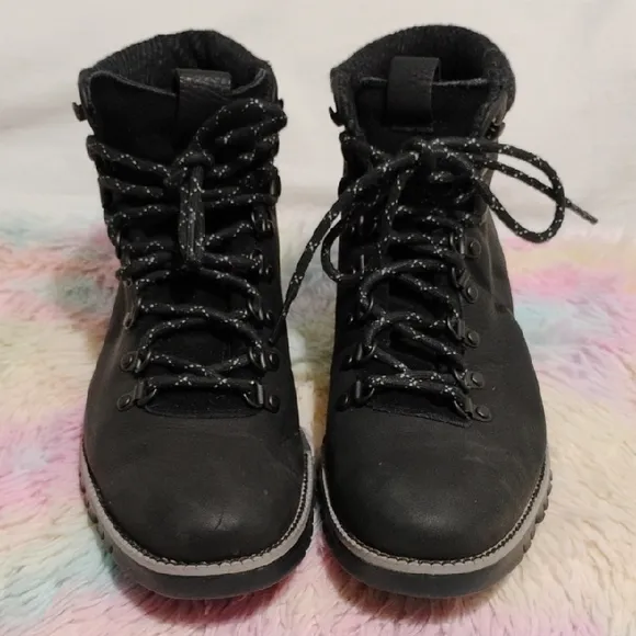 Cole Haan Worn 1x ZeroGrand Waterproof Black Leather Hiker Boots Sz.9 #52