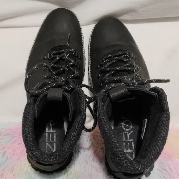 Cole Haan Worn 1x ZeroGrand Waterproof Black Leather Hiker Boots Sz.9 #52