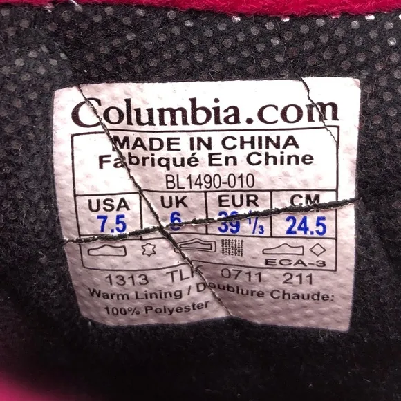 Columbia Bugaboot Plus Omni Heat Winter Boots 7.5
